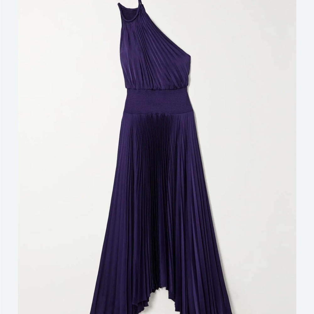 A.L.C. Ruby Pleated One Shoulder Dress size 8 - Picture 4 of 12